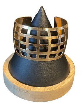Vintage Gold-Tone Metal Cut-Out Cuff Bracelet